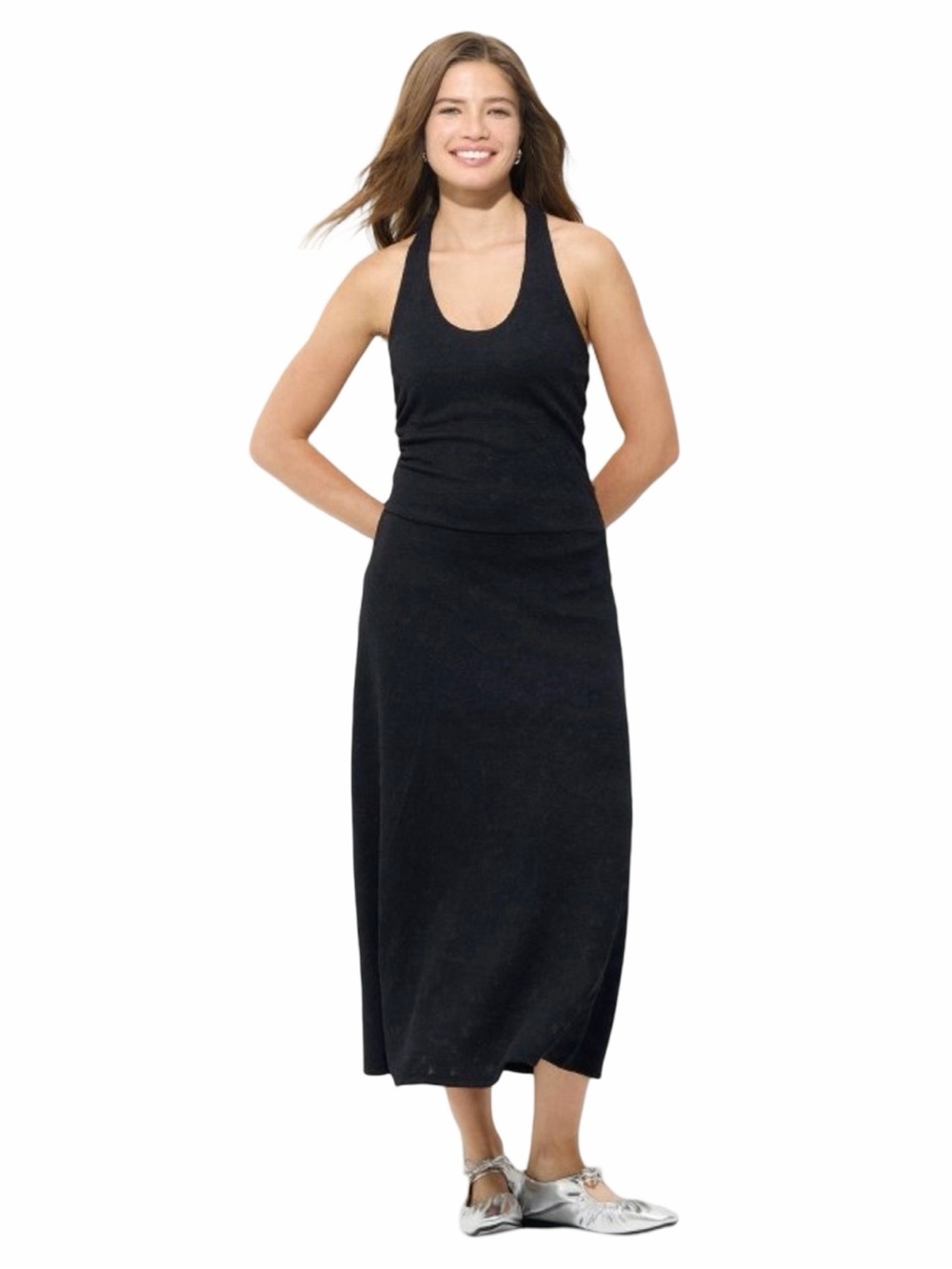 Wild Fable Sleeveless Knit Halter Midi Dress - Size Medium - Black